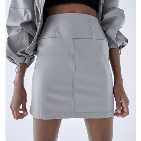 ZARA Faux Technical Mini Skirt, - Picture 2 of 4